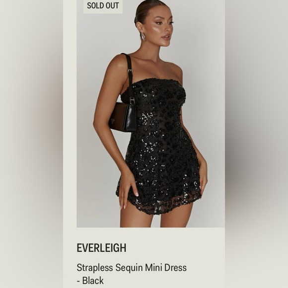 Meshki Dresses & Skirts - Everleigh Strapless Black Sequin‎ Mini Dress • Size M • Sold Out